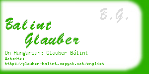 balint glauber business card
