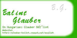 balint glauber business card